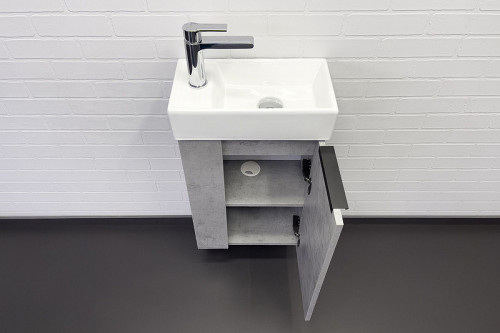 Тумба с раковиной Comforty Асти 40 00-00013669 подвесная Бетон светлый МДФ / ЛДСП