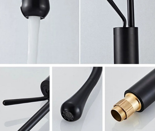 Смеситель для раковины Boch Mann Tropfen B XL BM9634 Черный матовый латунь