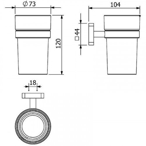 Стакан для зубных щеток Kludi Vela S 2597505 Хром