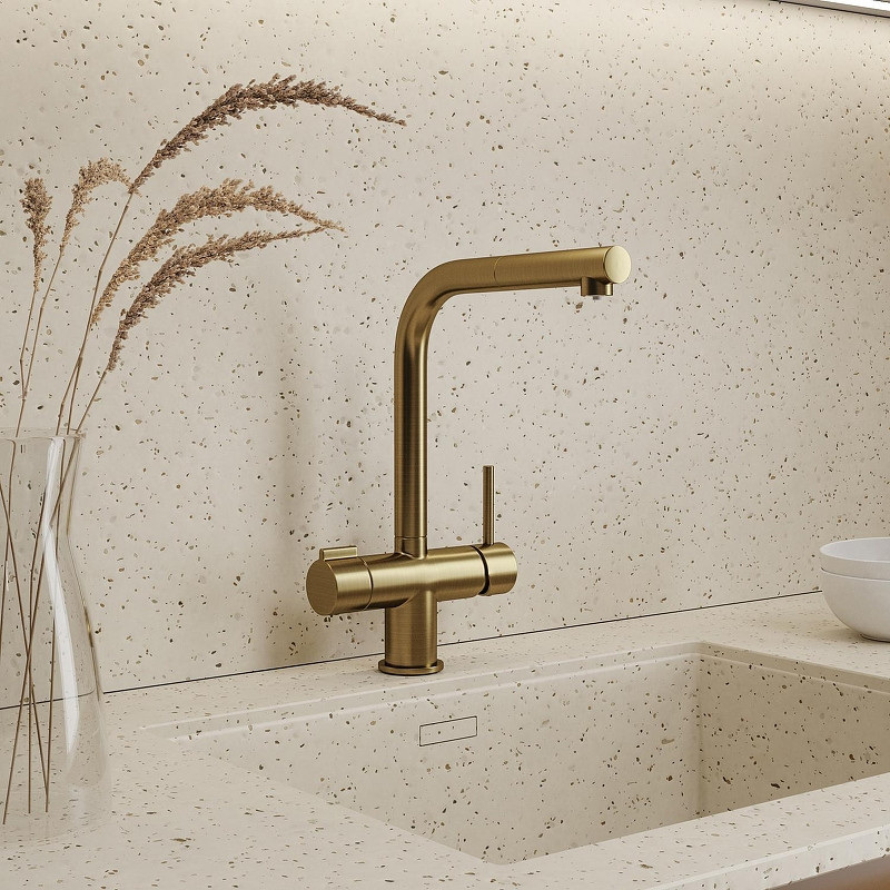 Смеситель для кухни WasserKRAFT A8987 цвет Золото матовое