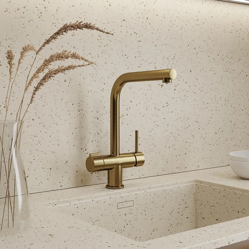 Смеситель для кухни WasserKRAFT A8987 цвет Золото матовое