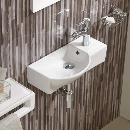 Раковина WeltWasser Aisbach 7950 GL-WT R 50 10000008693 Белая глянцевая фаянс подвесная