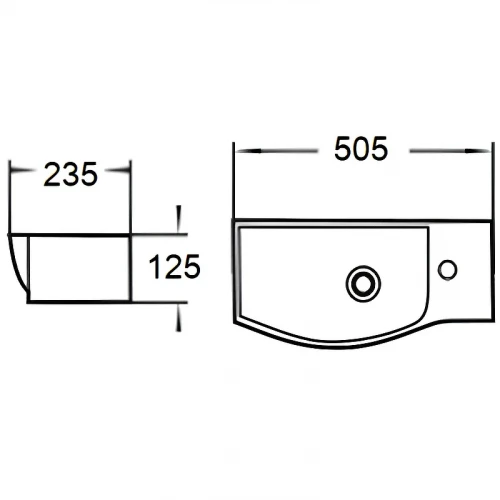 Раковина WeltWasser Aisbach 7950 GL-WT R 50 10000008693 Белая глянцевая фаянс подвесная