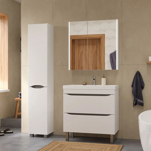 Тумба под раковину Volna Prime 80.2Y tnPRIME80.2Y-01 Белая Темно-серая