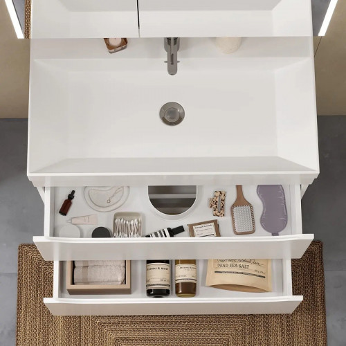 Тумба под раковину Volna Prime 80.2Y tnPRIME80.2Y-01 Белая Темно-серая