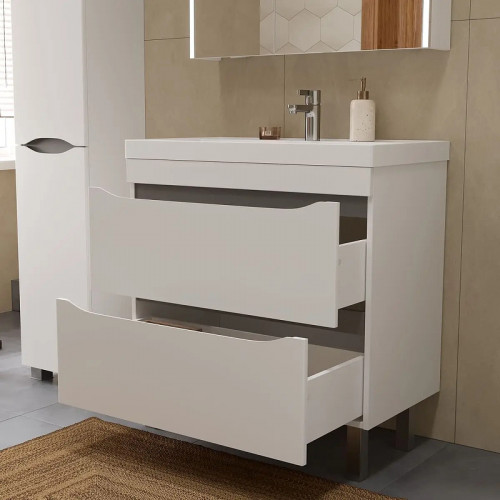 Тумба под раковину Volna Prime 80.2Y tnPRIME80.2Y-01 Белая Темно-серая