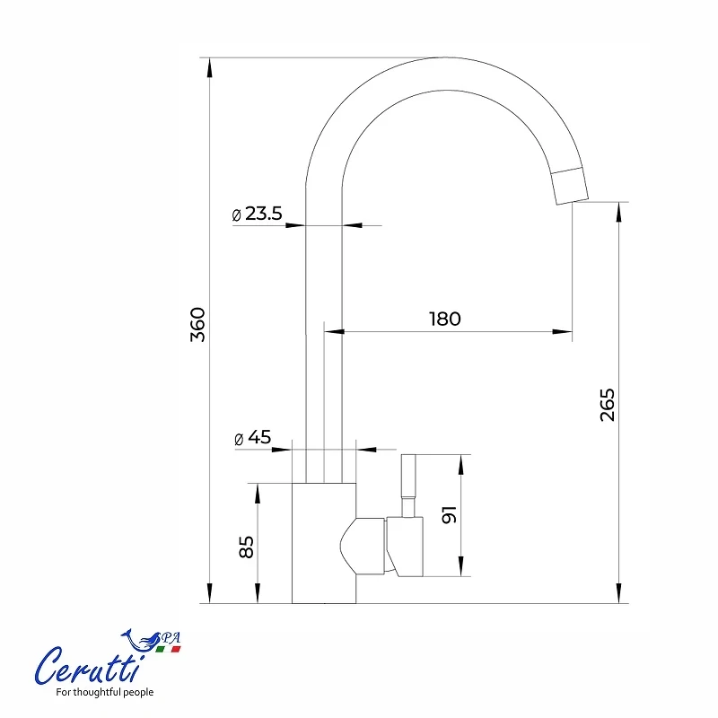 Cмеситель для кухни Ceruttispa Сельсо (Celso II) BN CT12099 12099 цвет Никель матовый