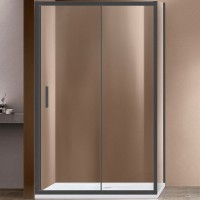 Душевой уголок Vincea Garda 150x80 VSR-1G8015CLGM профиль Вороненая сталь стекло прозрачное