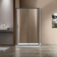 Душевой уголок Vincea Garda 150x80 VSR-1G8015CLGM профиль Вороненая сталь стекло прозрачное