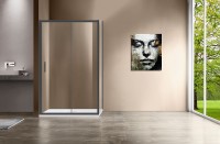Душевой уголок Vincea Garda 150x80 VSR-1G8015CLGM профиль Вороненая сталь стекло прозрачное