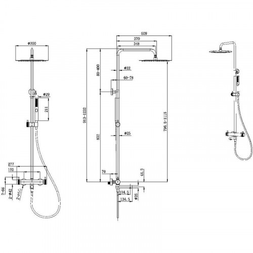 Душевая система Allen Brau Priority 5.31T10-00 с термостатом Хром
