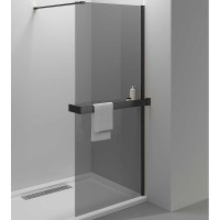Душевая перегородка Vincea Walk-In HR 100 VSW-4HR100CGB профиль Черный матовый стекло тонированное