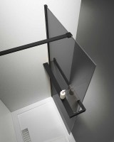 Душевая перегородка Vincea Walk-In HR 100 VSW-4HR100CGB профиль Черный матовый стекло тонированное