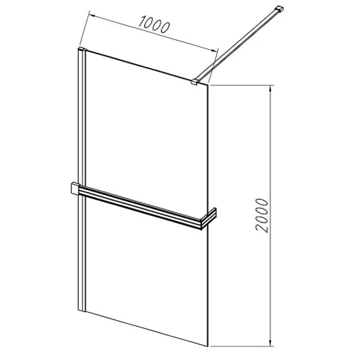 Душевая перегородка Vincea Walk-In HR 100 VSW-4HR100CGB профиль Черный матовый стекло тонированное