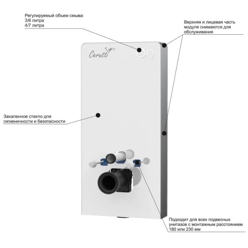 Инсталляция Ceruttispa G111W 10910 для унитаза Белая