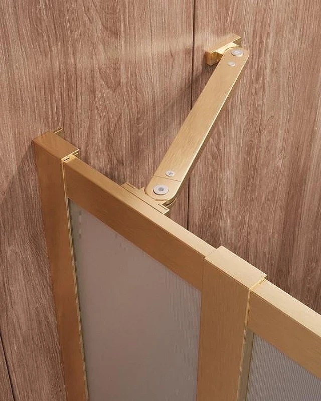 Душевой уголок Cezares Molveno 110x90 MOLVENO-AH-21-90+20-P-BORO Брашированное золото стекло прозрачное
