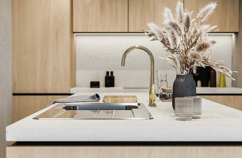 Смеситель для кухни Alveus Slim Monarch Gold new 1134833 Золото латунь