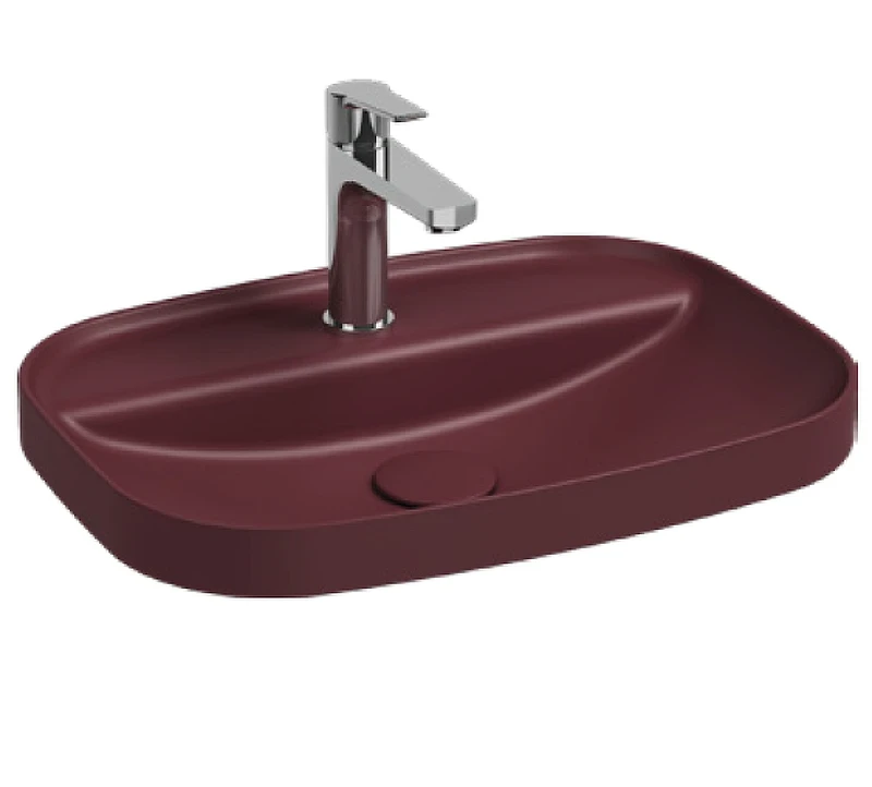 Раковина встраиваемая сверху Isvea Infinity 55 10NF50055-2R цвет Бордовый матовый