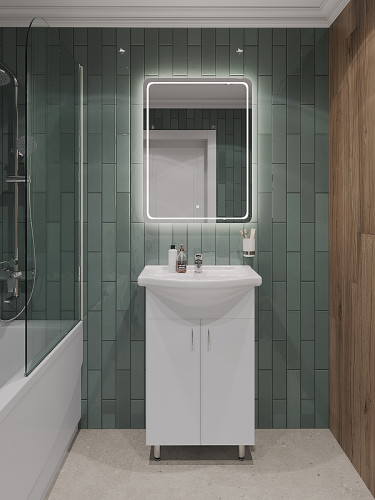 Тумба с раковиной Orange Лайт 60 LA-60TUW+RA Белый глянец МДФ / ЛДСП