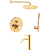 Комплект смесителей Paffoni Light KITLIG015HG071 Золото медовое латунь