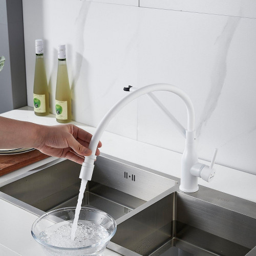 Смеситель для кухни Shevanik S343C-1 цвет Белый