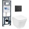 Комплект унитаза с инсталляцией WeltWasser MARBERG 410 + GELBACH 043 MT-WT + MAR 410 RD MT-BL 10000011913 цвет Черный матовый с сиденьем Микролифт и клавишей смыва цвет Черный матовый