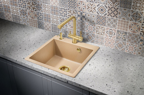 Смеситель для кухни Milacio Ultra MCU.558.GD Золото брашированное нержавеющая сталь