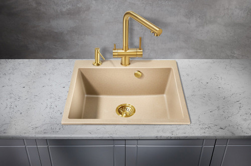 Смеситель для кухни Milacio Ultra MCU.558.GD Золото брашированное нержавеющая сталь