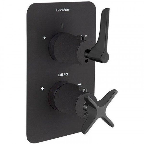 Смеситель для душа Ramonsoler Adagio 918722SNM с термостатом Черный матовый