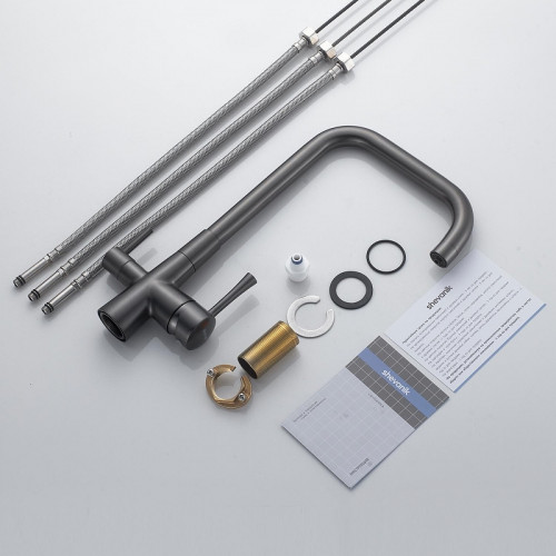 Смеситель для кухни Shevanik S528T цвет Оружейная сталь