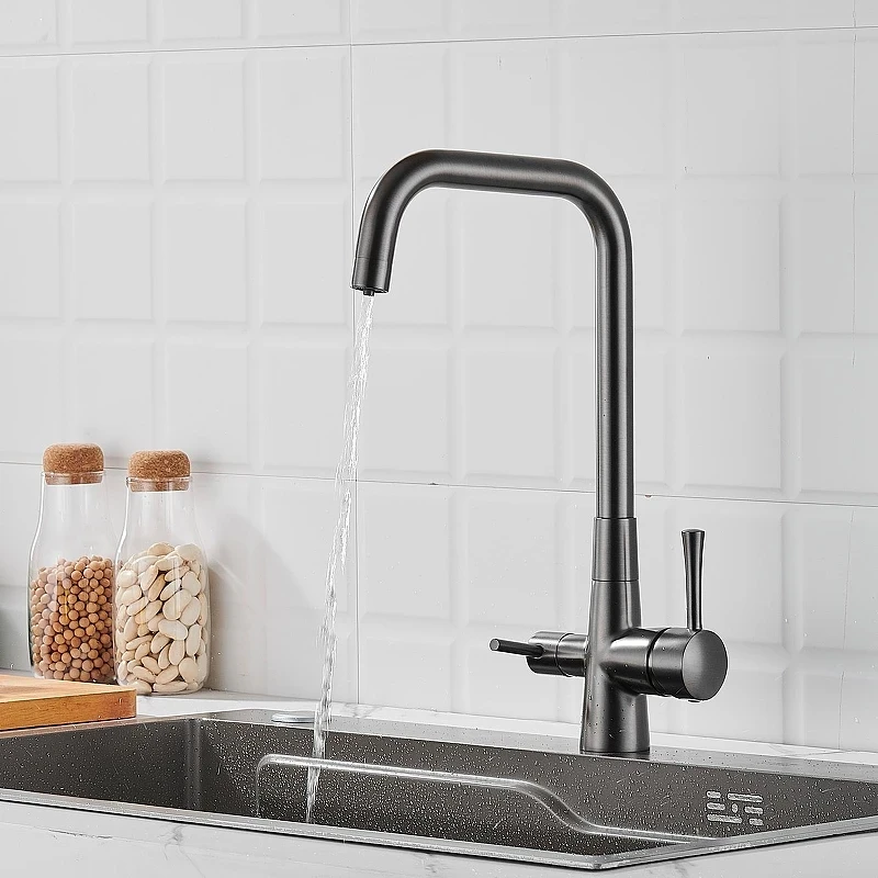 Смеситель для кухни Shevanik S528T цвет Оружейная сталь