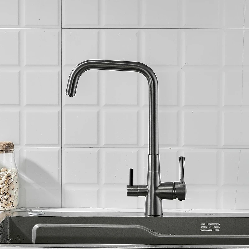Смеситель для кухни Shevanik S528T цвет Оружейная сталь