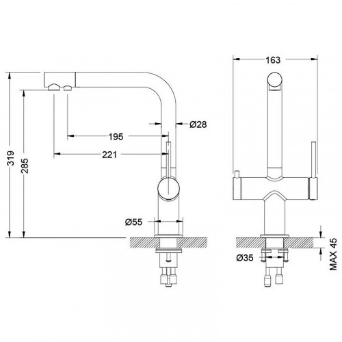 Смеситель для кухни Aquatek Европа AQ1385CR Хром латунь