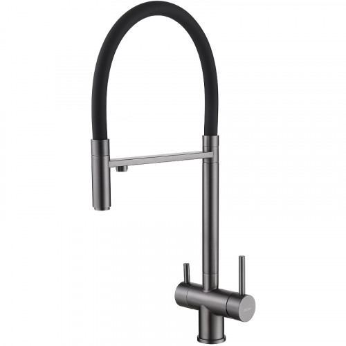 Смеситель для кухни Abber Wasser Kreis AF81141NG Никель Черный матовый латунь