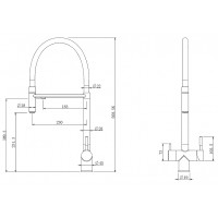 Смеситель для кухни Abber Wasser Kreis AF81141NG Никель Черный матовый латунь