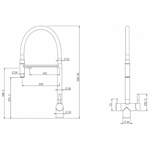 Смеситель для кухни Abber Wasser Kreis AF81141NG Никель Черный матовый латунь
