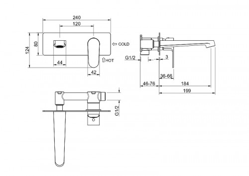 Смеситель для раковины Aquatek Оберон AQ1213BG цвет Золото шлифованное