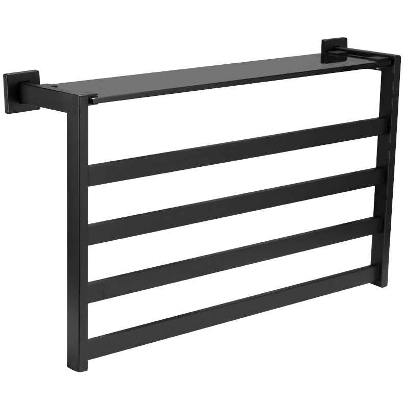 Электрический полотенцесушитель Black&White Universe N-333B 58х35 333BN с полкой Черный матовый нержавеющая сталь