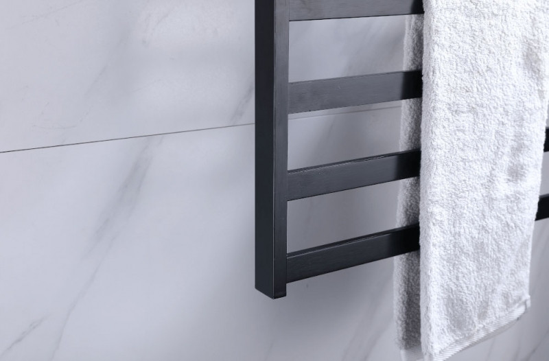 Электрический полотенцесушитель Black&White Universe N-333B 58х35 333BN с полкой Черный матовый нержавеющая сталь