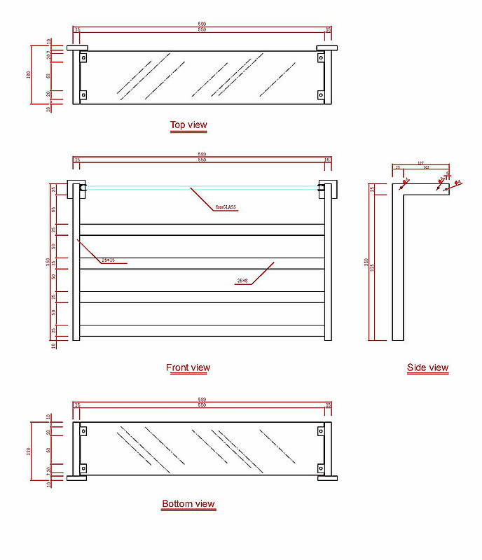 Электрический полотенцесушитель Black&White Universe N-333B 58х35 333BN с полкой Черный матовый нержавеющая сталь