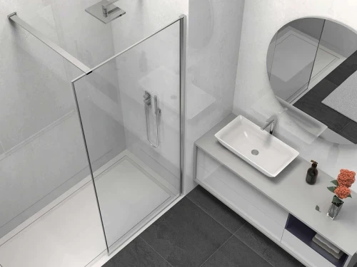 Душевая перегородка Vincea Walk-In 80 VSW-1HS800CL профиль Хром стекло прозрачное