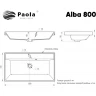 Раковина Paola Alba 80 Белая глянцевая