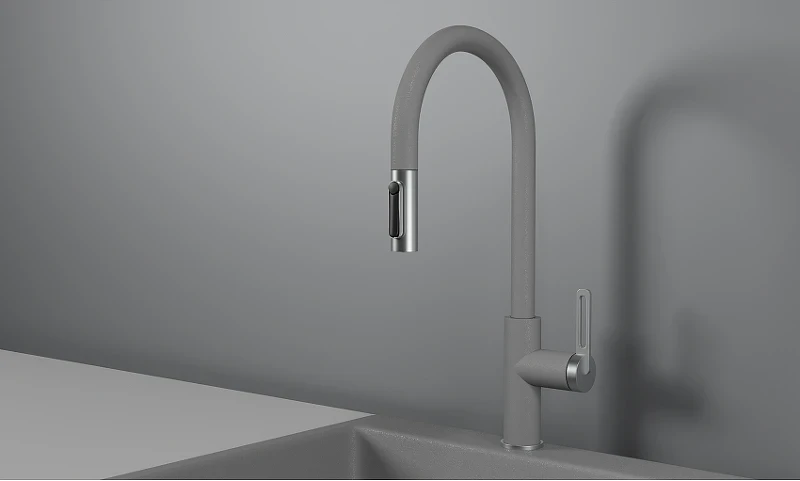 Смеситель для кухни Granula 8168 цвет Алюминиум