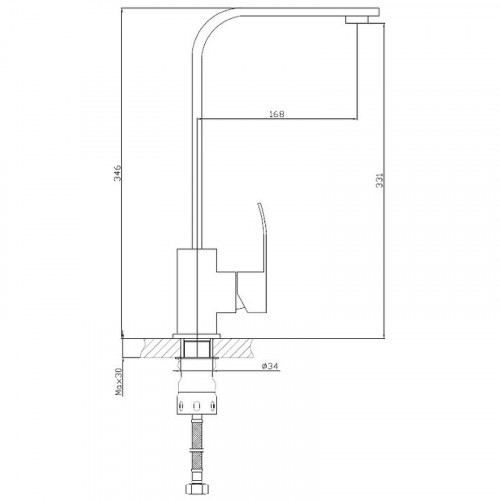 Смеситель для кухни Haiba HB70815 Нержавеющая сталь нержавеющая сталь