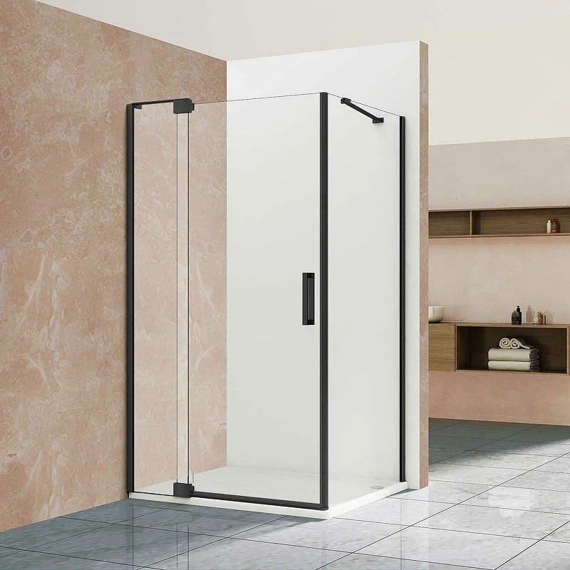 Душевой уголок Vincea Extra 100х90 VSR-1E901090CLB профиль Черный стекло прозрачное