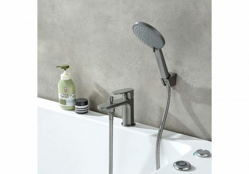 Смеситель на борт ванны Aquatek Альфа AQ1944BGM цвет Оружейная сталь