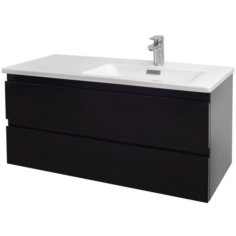 Тумба под раковину Jacob Delafon Madeleine 100 R EB2055-J52 подвесная Черная глянцевая МДФ / ЛДСП