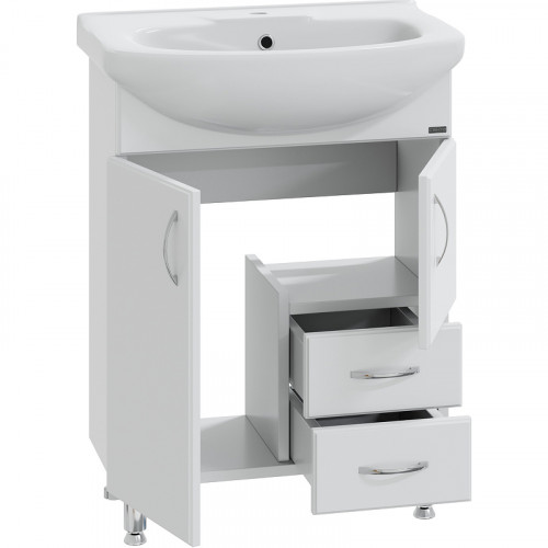 Тумба под раковину СанТа Элеганс 65 201103 Белая МДФ / ЛДСП