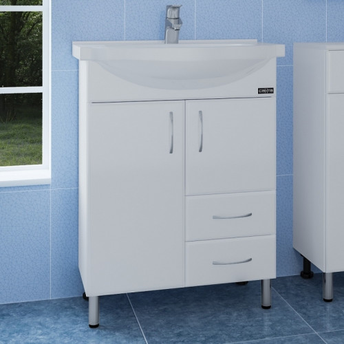 Тумба под раковину СанТа Элеганс 65 201103 Белая МДФ / ЛДСП
