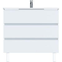 Тумба с раковиной SanVit Кубэ-3 70 kkube3070w Белая глянцевая МДФ / ЛДСП